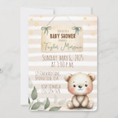 Leaves Watercolor Teddy Bear 招待状 (正面)