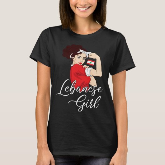lebanese girl lebanon tシャツ (正面)