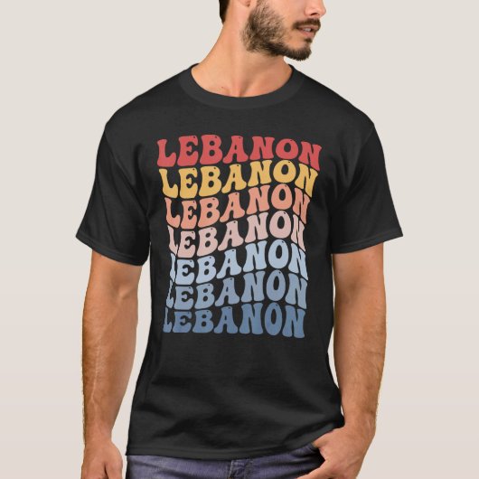 Lebanon Groovy Retro Lebanese Tシャツ (正面)