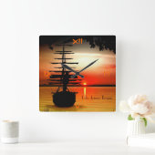 Lebe deinen Traum Uhr スクエア壁時計 (ホーム)