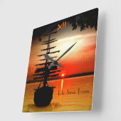 Lebe deinen Traum Uhr スクエア壁時計 (傾斜)