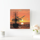 Lebe deinen Traum Uhr スクエア壁時計 (ホーム)