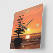 Lebe deinen Traum Uhr スクエア壁時計 (傾斜)