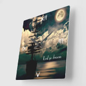 Lebe deinen Traum Uhr スクエア壁時計 (傾斜)