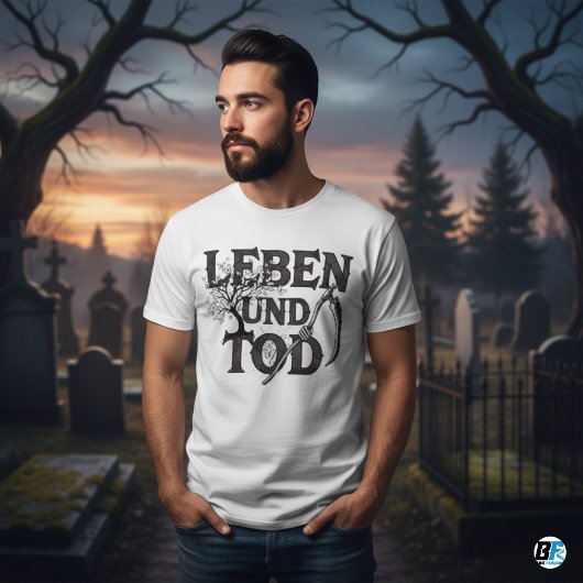 Leben und Tod Gothic Scythe | Life & Death Tシャツ