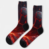 Lebendige Abstrakte Lava Herz Socken ソックス (左)