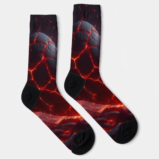 Lebendige Abstrakte Lava Herz Socken ソックス (右)