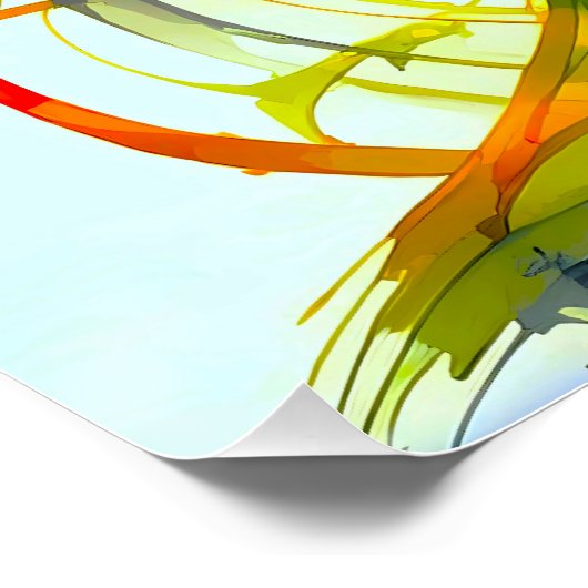 Lebendige Pfauenfeder-Schönheit Verschmelzung ポスター (コーナー)