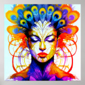 Lebendige Pfauenfeder-Schönheit Verschmelzung ポスター (正面)