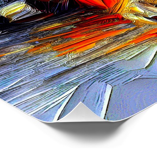 Lebendiger Pinselstrich - Liegender Tiger  ポスター (コーナー)