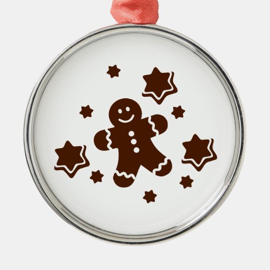 Lebkuchenのクリスマスのクッキー メタルオーナメント (正面)