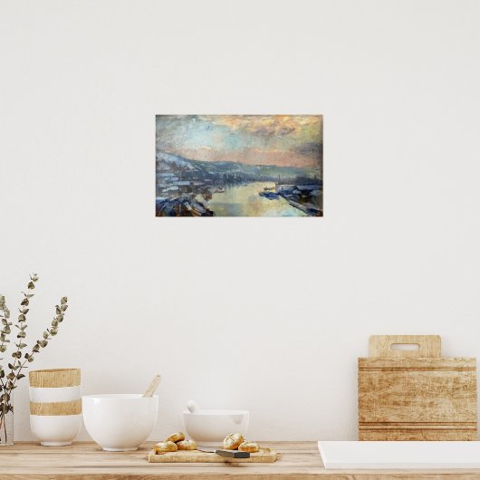 Lebourg – 冬のルーアンでのセーヌ ポスター (キッチン)