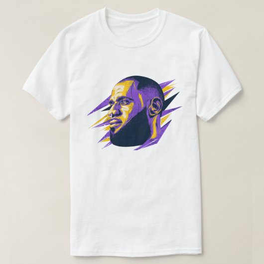 LeBron James Stylized Portrait Illustration Tシャツ (デザイン正面)