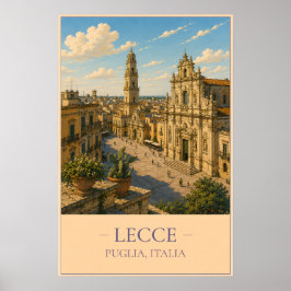 Lecce, Italy – Vintage Travel Poster ポスター