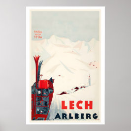 Lech am Arlberg Austria Vintage Ski Poster ポスター