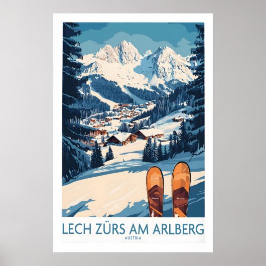 Lech Zürs am Arlberg Ski Wall Art Ski Poster 1 ポスター (正面)