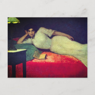 Lectura - by Julio Romero de Torres (1900) ポストカード