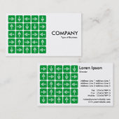 LEDの矢の正方形の緑-白 名刺 (正面/裏面)