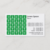 LEDの矢の正方形の緑-白 名刺 (裏面)