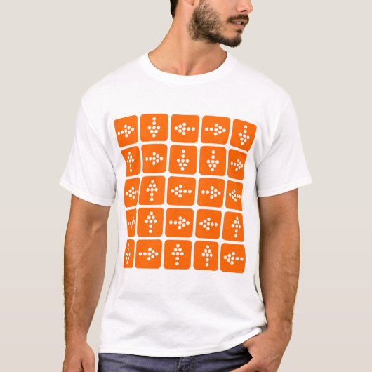 LEDスタイルの矢印 - オレンジ Tシャツ (正面)