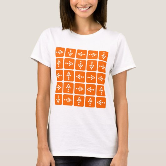 LEDスタイル矢印 – オレンジ Tシャツ (正面)