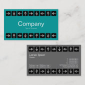 LEDスタイル矢印 – ターコイズとグレー 名刺 (正面/裏面)