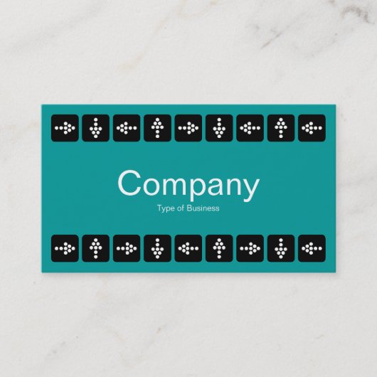 LEDスタイル矢印 – ターコイズとグレー 名刺 (正面)