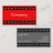 LEDスタイル矢印 – 赤と灰色 名刺 (正面/裏面)