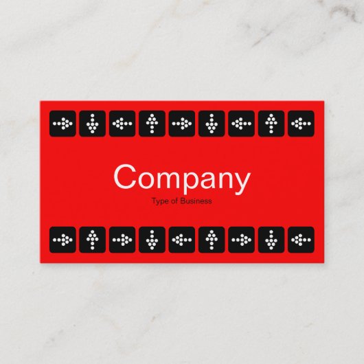 LEDスタイル矢印 – 赤と灰色 名刺 (正面)