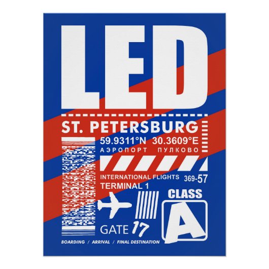 LEDプルコボサンクトペテルブルク空港 ポスター (正面)