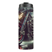 LEDライトを表示する未来的な自動二輪車 タンブラー (正面)