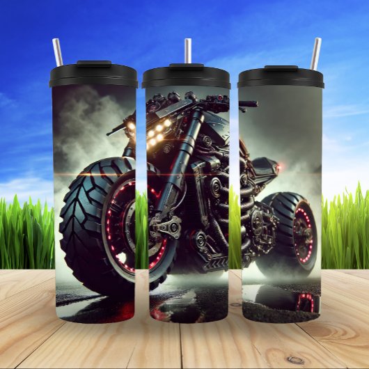 LEDライトを表示する未来的な自動二輪車 タンブラー