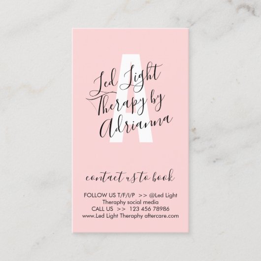 Ledライトセラピーアフターケアガイド 名刺 (正面)