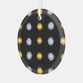 LEDライト、クローズアップ抽象芸術背景。 ガラスオーナメント (正面左)