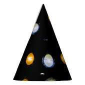 LEDライト、クローズアップ抽象芸術背景。 パーティーハット (左)