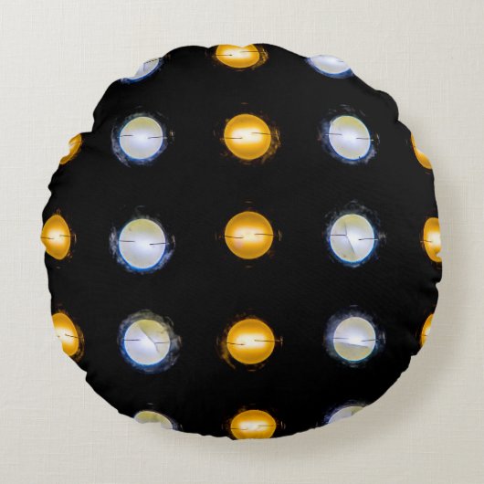 LEDライト、クローズアップ抽象芸術背景。 ラウンドクッション (正面)