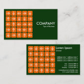 LED矢印スクエアオレンジ – 濃い緑 名刺 (正面/裏面)