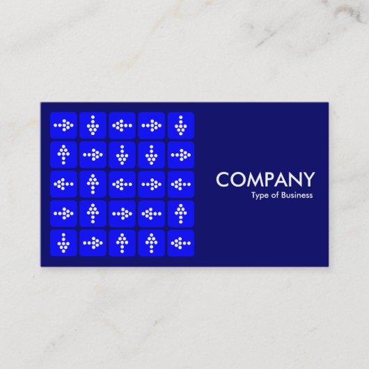 LED矢印スクエアブルー – ダークブルー 名刺 (正面)