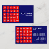 LED矢印スクエアレッド – ダークブルー 名刺 (正面/裏面)