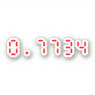 LED電卓こんにちは   0.7734 シール