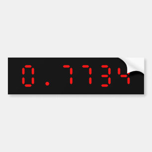 LED電卓こんにちは 0.7734 バンパーステッカー