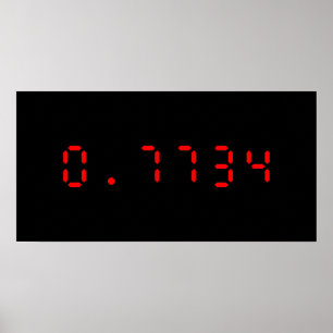 LED電卓こんにちは 0.7734 ポスター