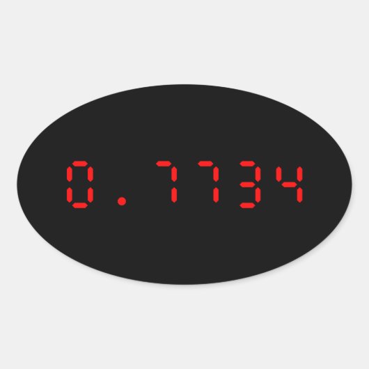 LED電卓こんにちは | 0.7734 楕円形シール (正面)