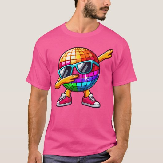 Led 70年代 ディスコボール ダビング サングラス ナイトクラブ ダ tシャツ (正面)
