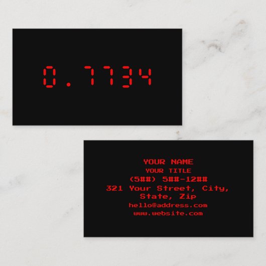 LED Calculator Hello | 0.7734 名刺 (正面/裏面)