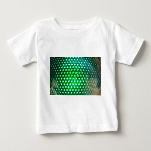 LED-GREEN-LIGHT948ディスコボール緑色のネオンライトF ベビーTシャツ (正面)