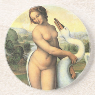 Leda and the Swan by Leonardo da Vinci コースター