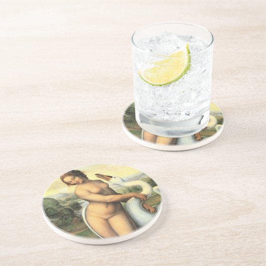 Leda and the Swan by Leonardo da Vinci コースター (側面)