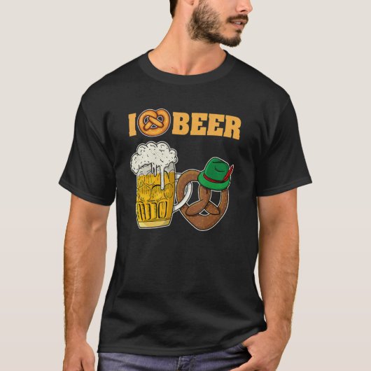 Lederhosen Dirndl Beer Beer Mug Volksfest Bavaria Tシャツ (正面)