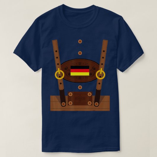 Lederhosen Funny Oktoberfest Germany Costume Tシャツ (デザイン正面)